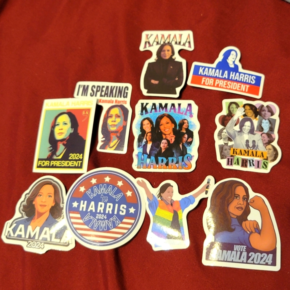Kamala Harris Waterproof Sticker Bundle, 10-pk